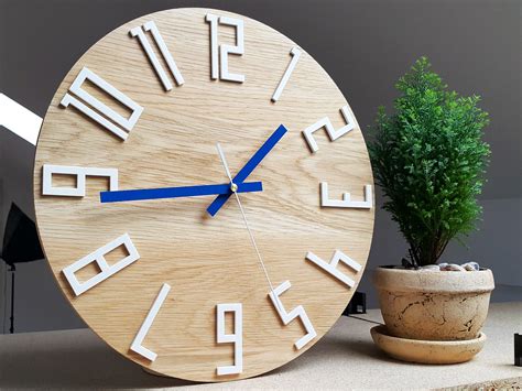 Unique Wall Clock T Clock Unusual Wall Clock Modern Clock Wood