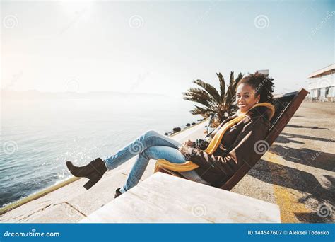 Happy Biracial Girl On The Recliner Stock Image Image Of Female Dawn
