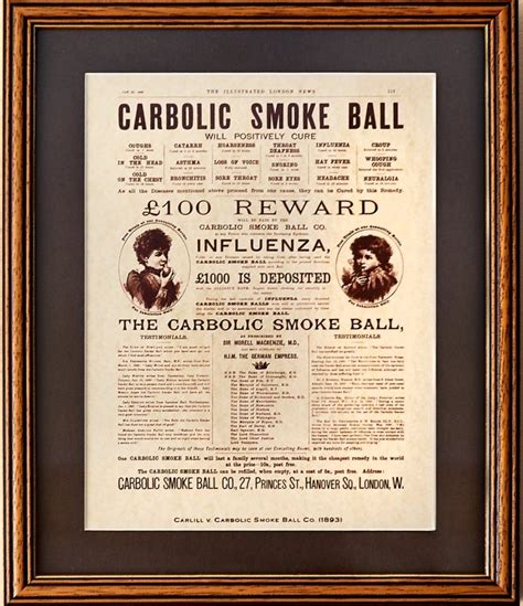 Valliant nyambiya assignment 1 carlill v carbolic smoke ball company (1893) carlill v. Carbolic Smoke Ball Advertisement (Framed Print ...