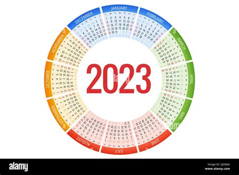 Round Calendar Planner For 2023 Calendar Template For 2022 Stationery