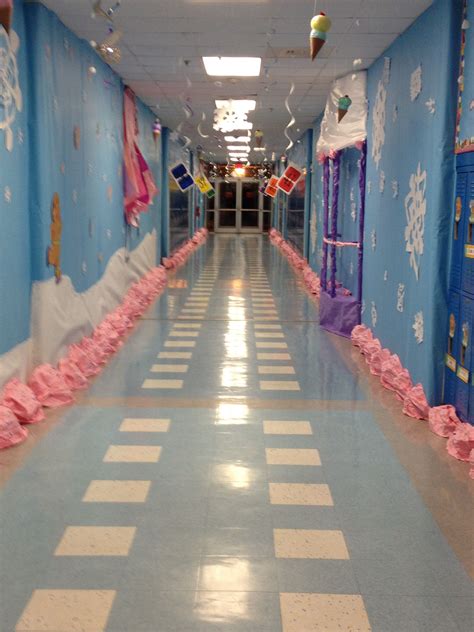 Tie string, yarn or ribbon—and hang about the room. Snowflake lake candyland | Candyland decorations ...