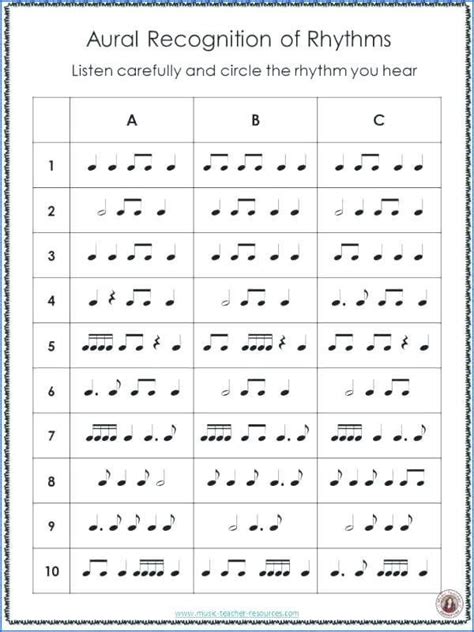 Rhythm Math Worksheet Music Worksheets Rhythm Free Counting Practice In