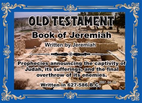 Book Of Jeremiah And And The Prophet Jeremiah I Am Alpha And Omega