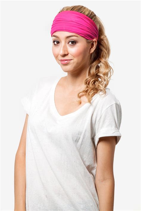 Fuchsia Polyester Basic Stretchy Headband