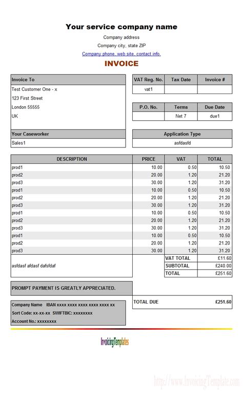 Vat Invoice Example Invoice Template Ideas Free Download Nude Photo Gallery
