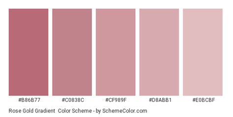 Seeing it everywhere from jewelry to shoes to for those who find rose gold rather fascinating, knowing how to combine colors to achieve this outcome. Rose Gold Gradient Color Scheme » Monochromatic ...