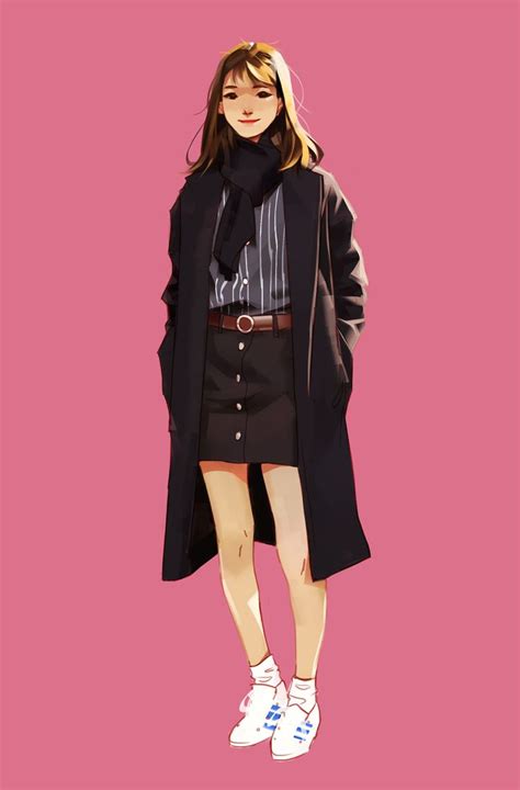 Doejin Lee — Stripes Ii Fashion Art Illustration Cartoon Art Styles
