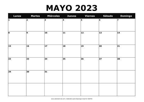 Plantilla Calendario Mayo 2023 Para Imprimir Pdf Gambaran Reverasite
