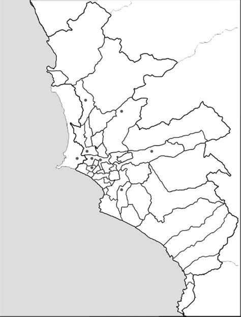 Lima Districts And The Hospitals In The Study Map Of Lima Showing The