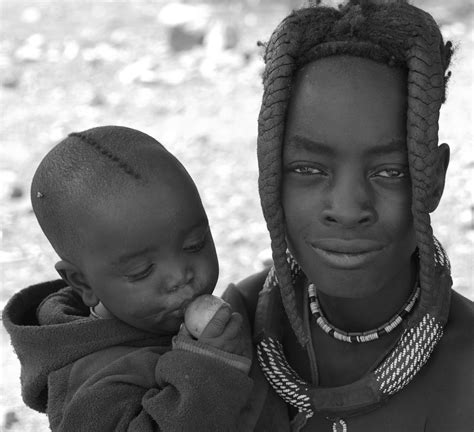 Mother And Son A Young Himba Mother With Her Young Child Stephen