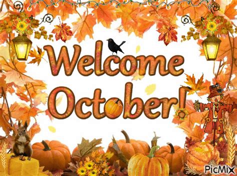 Welcome October Falling Leaves  Pictures Photos And Images For