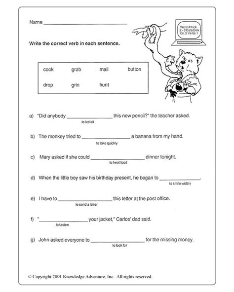 Grade 6 Language Arts Worksheet