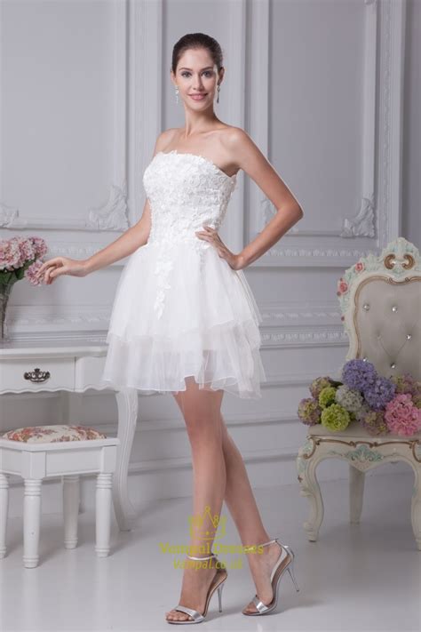 See more ideas about wedding dresses, dresses, short wedding dress. Short Strapless Lace Wedding Dress, White Dresses For ...