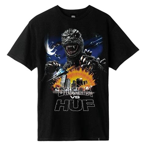The best skate stores · easy returns · worldwide shipping HUF Vs Godzilla Tour Skate T-Shirt - Black - SKATE ...