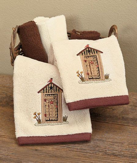 Linda Spivey Country Lodge Rustic Outhouse Whimsical 2 Hand Towel Set