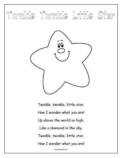 Kids Activity Free Printable Twinkle Twinkle Little Star Twinkle