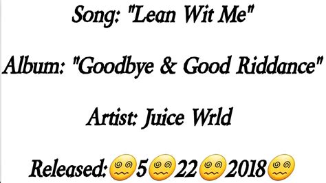 Juice Wrld Lean Wit Me Lyricsexplicit Youtube