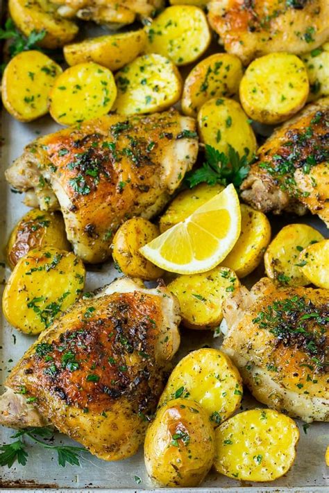 [flavor fiesta] greek sheet pan chicken with lemon and potatoes
