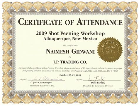 CREDENTIALS & CERTIFICATE - JP Trading Co
