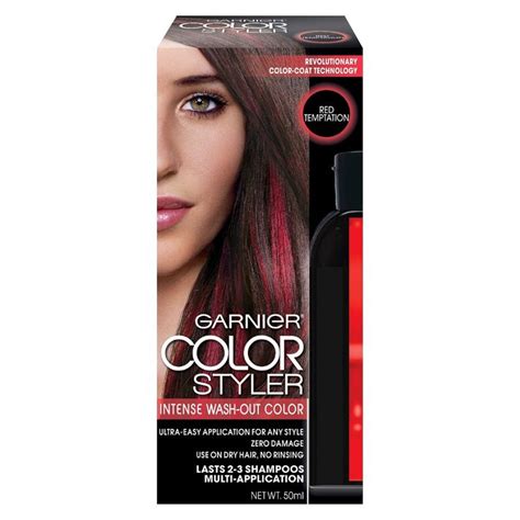 The fight against fading hair color is constant for those with dyed manes, but keeping your lengths in pristine condition can feel particularly sisyphean in summer, when showers are more frequent and the sun's bleaching power is strongest. Garnier Color Styler Intense Wash-Out Haircolor | Wash out ...