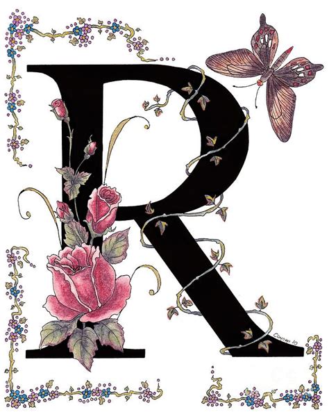 Rose And Rose Swallowtail Butterfly By Stanza Widen Alphabet Art Art