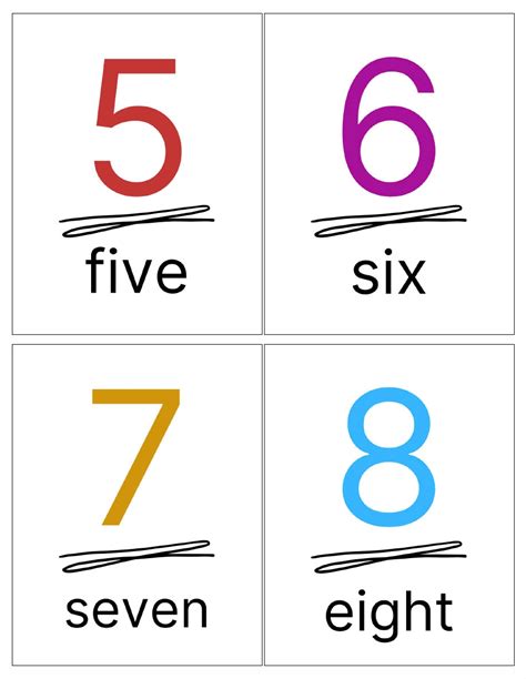 Number Flashcards 1 50 Printable Etsy