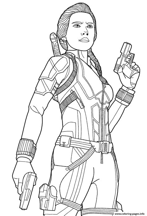 Avengers Black Widow Coloring Pages Learny Kids