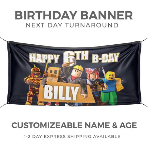 Roblox Inspired Personalized Birthday Banner Backdrop Etsy