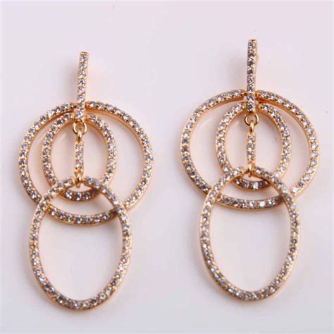 Gold Diamond Chandelier Hoop Earrings Diamond Chandelier Earrings