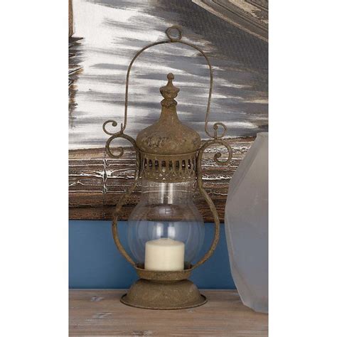 Cole And Grey Metal And Glass Lantern And Reviews Wayfair Glass Candle