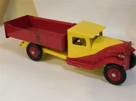 antique buddy l pressed steel toy dump truck 1930 s 19 1 2 454 04 picclick