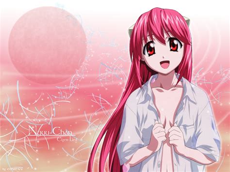 Breasts Cherry Blossoms Cleavage Elfen Lied Flowers Horns Long Hair Lucy Elfen Lied Open Shirt