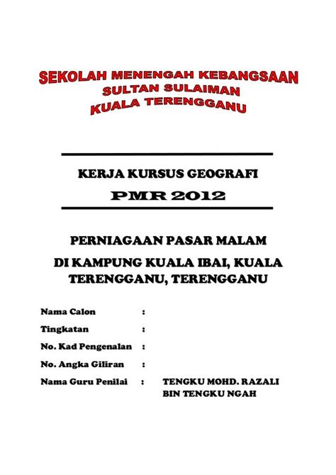 Contoh Jawapan Kerja Kursus Geografi  mweosmalay