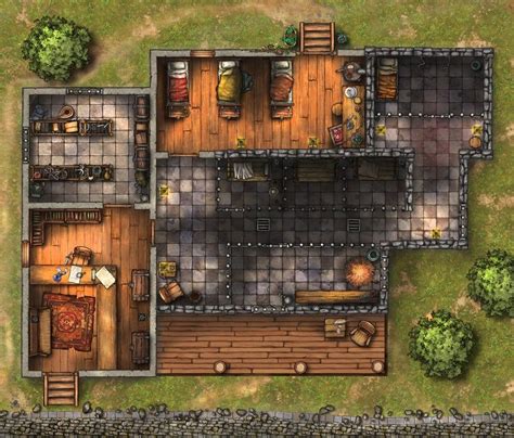 Small Town Jail Battlemaps Tabletop Rpg Maps Fantasy Map Dungeon Maps