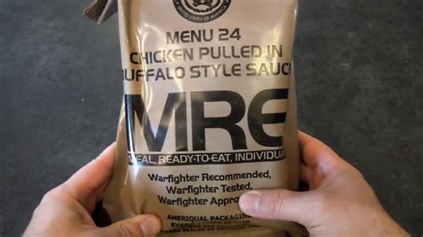 Mre Review Menu No 24 Chicken Pulled In Buffalo Style Sauce Youtube