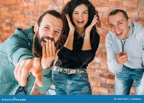 Millennials Amused Cheerful Laughing Emotional Stock Image Image Of
