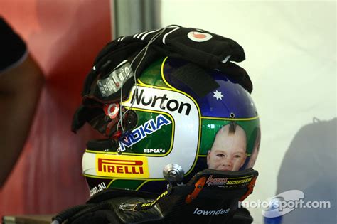 3 supercar championships 7 bathurst 1000 2 bathurst 12 hour 5 x barry sheene medal recipient. Helmet of Craig Lowndes at Surfers Paradise