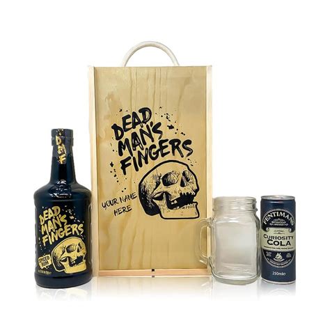 Personalised Dead Mans Fingers Spiced Rum T Set With Mason Jar And Fentimans Cola 70cl