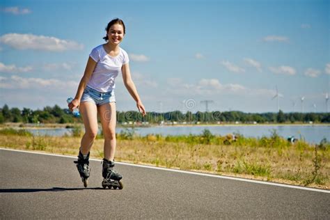 Girl On Rollerblades Stock Image Image Of Outdoor Person 5788085