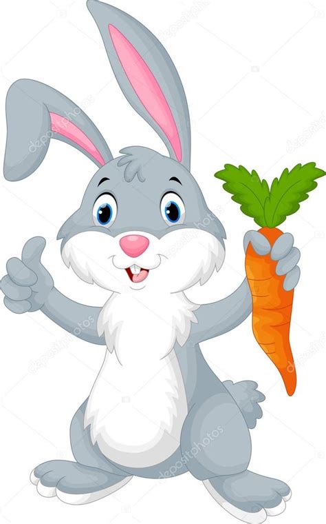 Cute Cartoon Rabbit Holding A Carrot — Stock Vector © Irwanjos2 92984116