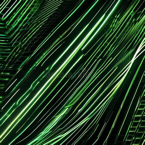A Captivating 3d Render Of Abstract Green Neon Lines Dancing