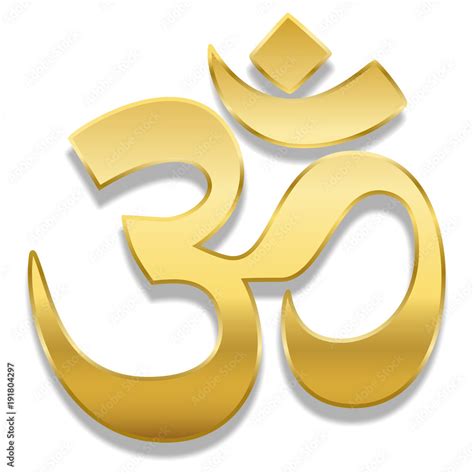 Golden Aum Or Om Symbol Spiritual Healing Symbol Of Hinduism And