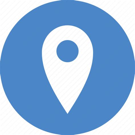 Address Blue Circle Location Map Marker Navigation Icon