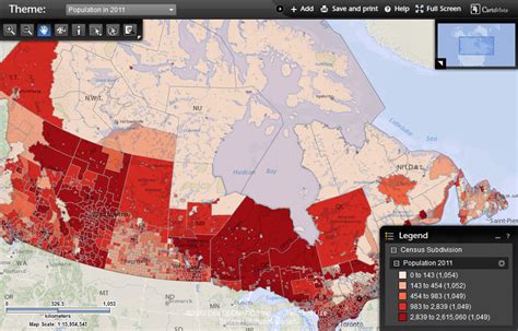 Distribution Canada Population Map