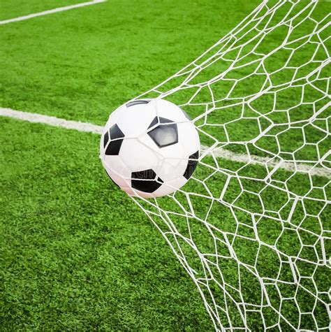Soccer Ball Goal Spotlight Stock Image Image Of Stadium Ball 32420833