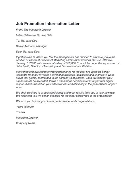 50 Job Promotion Letters 100 Free Templates Templatelab