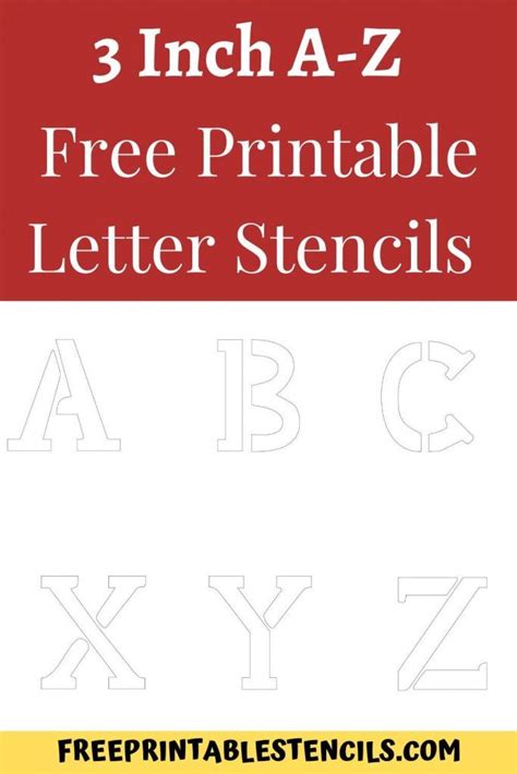 Printable 3 Inch Letter Stencils A Z Letter Stencils Stencils