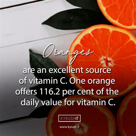 Oranges Are An Excellent Source Of Vitamin C One Orange Offers 116 2