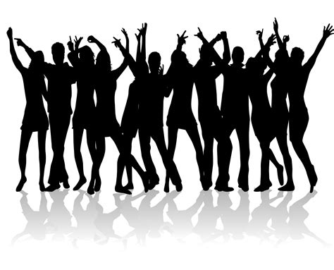 Dance Silhouette Nightclub Clip Art Dancing Material For Many People