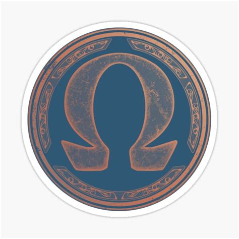 Omega Symbol Shield Sticker For Sale By Nicgraygraphic Redbubble